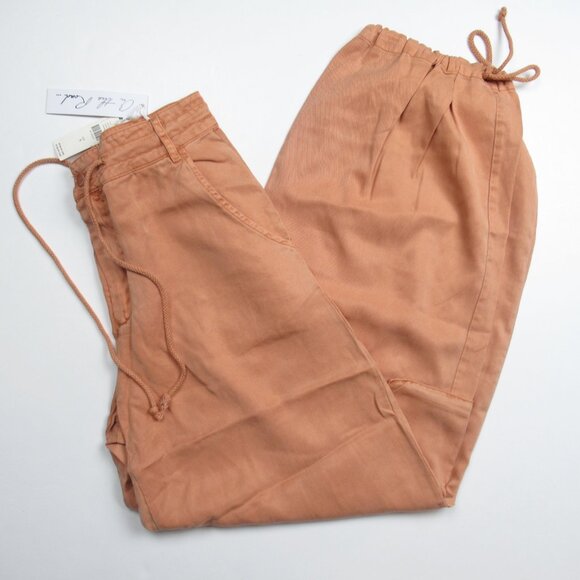 Anthropologie On the Road Drawstring Ankle Cargo Pants Orange - S - Picture 5 of 11